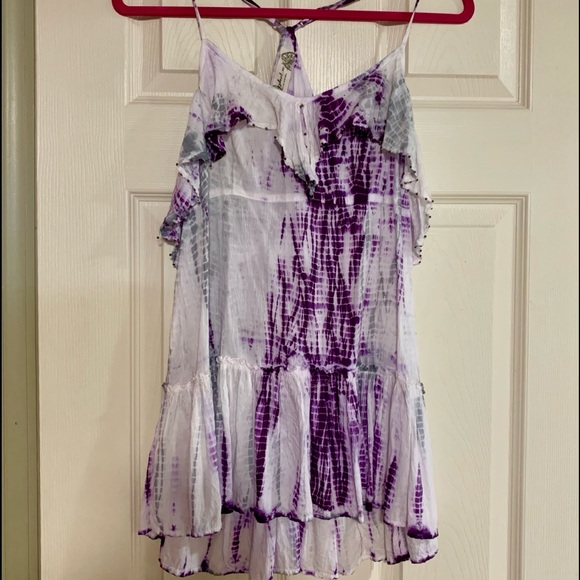 Free People Tops - Free People purple/white tie dye tank top size Med